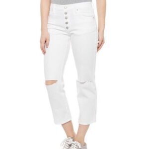 Lucky brand Ava mid rise crop white button fly jeans 29/8